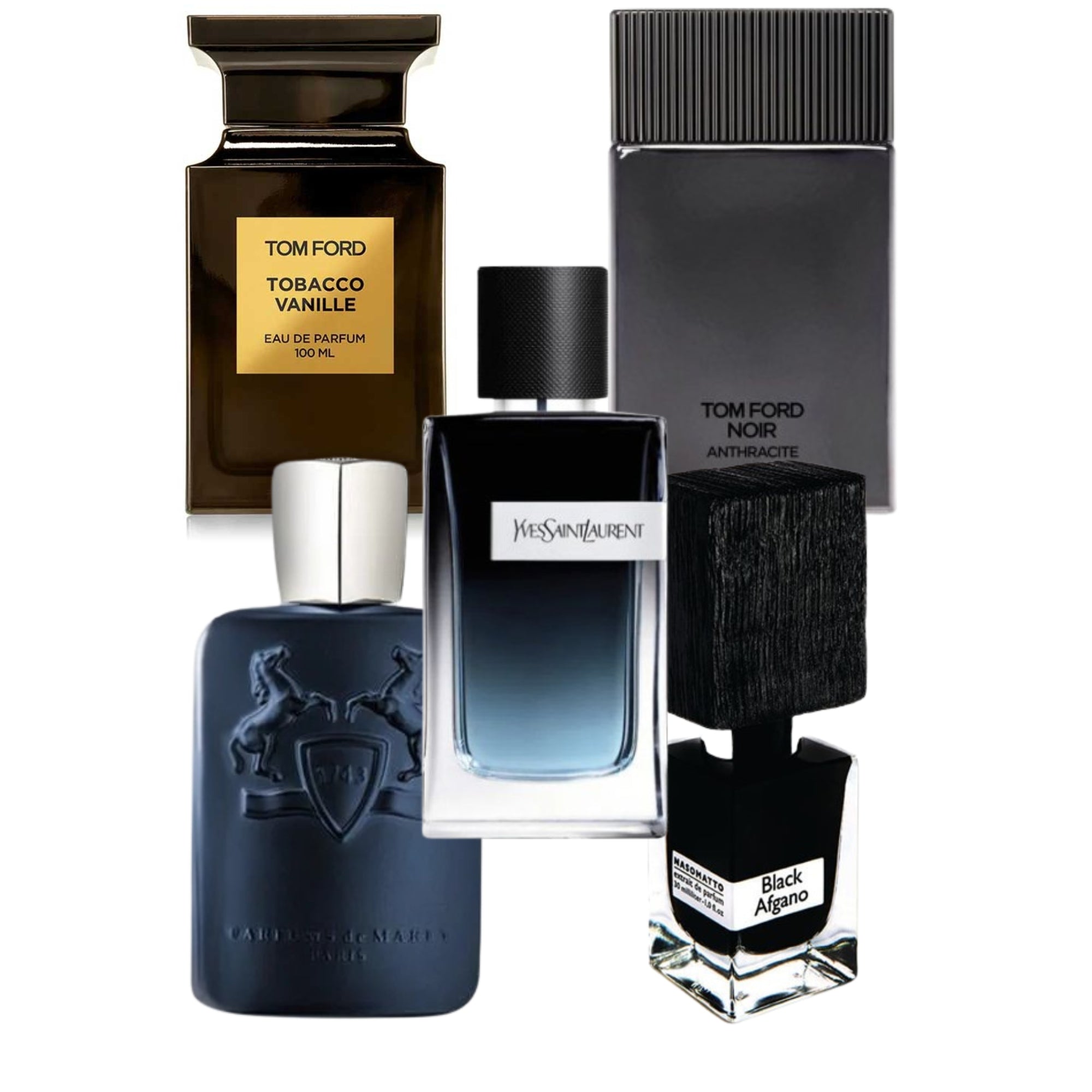 Tom ford Tobbaco vanillia+Tom Ford Noir+De marly Layton+Ysl EDP+Black afgano